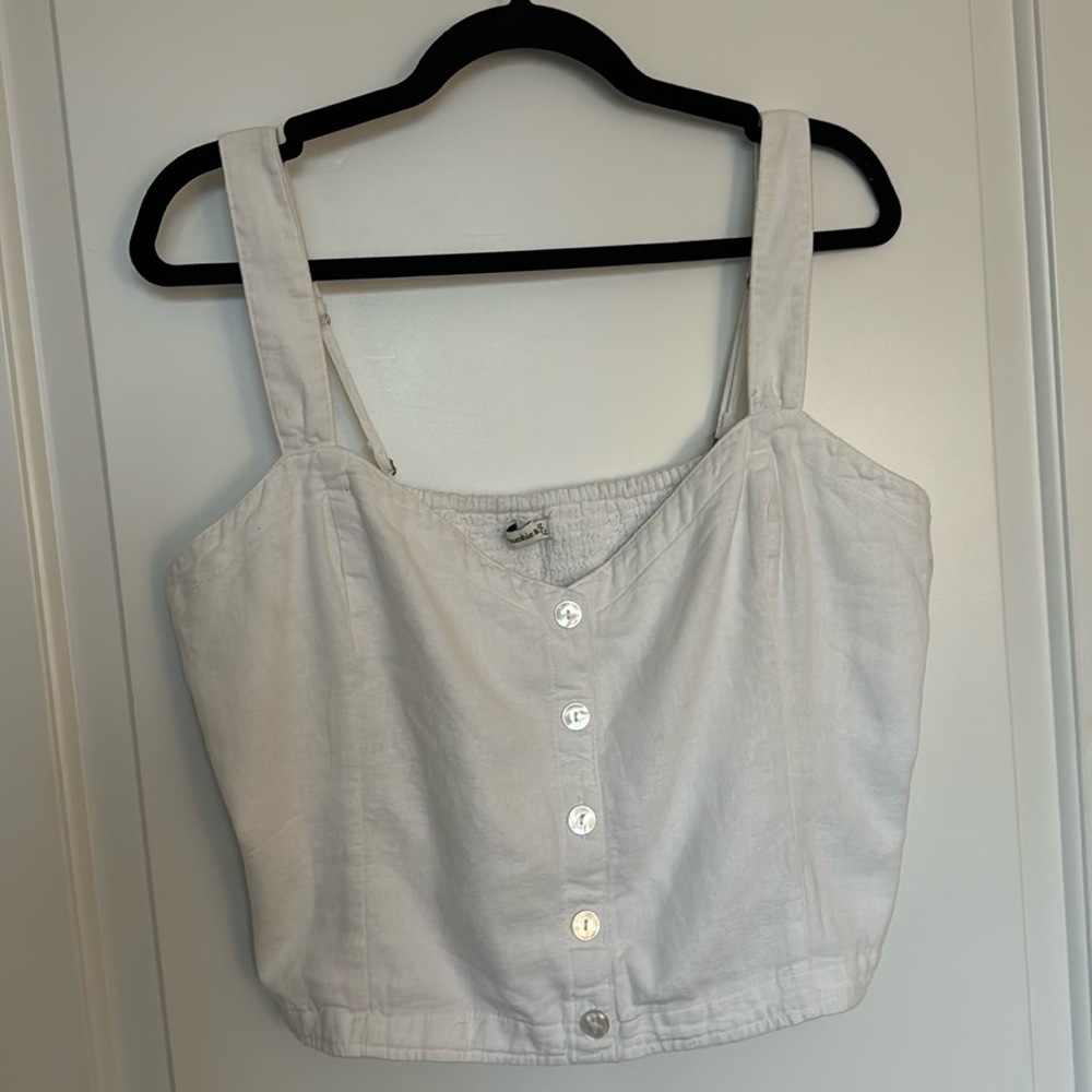 Abercrombie & Fitch Cropped Button Tank - XL